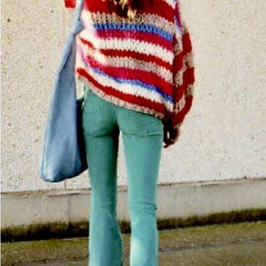 Free people Pull On Corduroy Flare Size 27 Emerald Aura Green